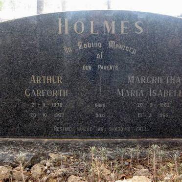 HOLMES Arthur Garforth 1879-1967 &amp; Margrietha Maria Isabella 1882-1965