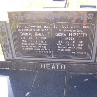 HEATH Thomas Bailey 1906-1979 &amp; Rosina Elizabeth 1912-1989