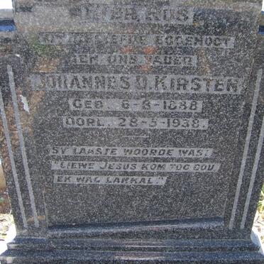 KIRSTEN Johannes D. 1888-1938