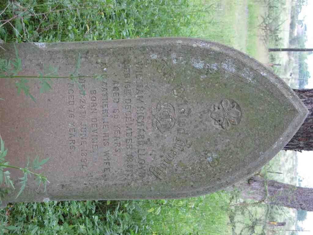 LLOYD William Richard -1881 &amp; Catherine DEVINE -1894