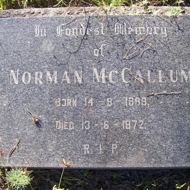 McCALLUM Norman 1899-1972