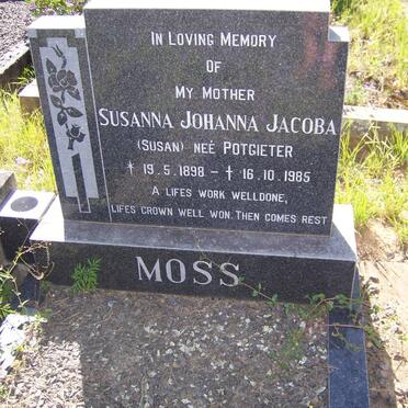 MOSS Susanna Johanna Jacoba nee POTGIETER 1898-1985