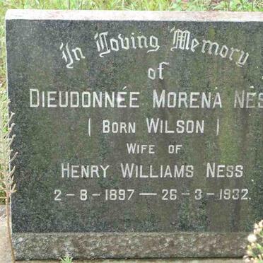 NESS Dieudonnée Morena nee WILSON 1897-1932
