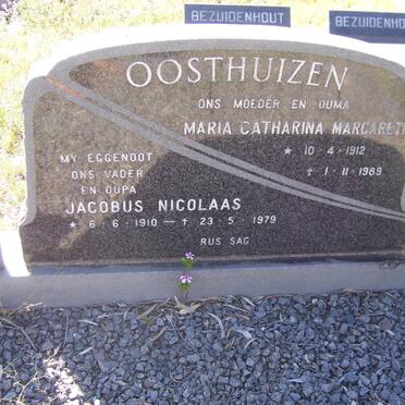 OOSTHUIZEN Jacobus Nicolaas 1910-1979 &amp; Maria Catharina Margaretha 1912-1989