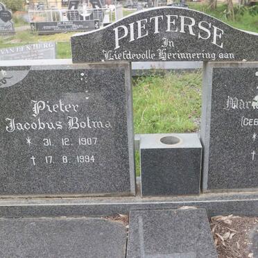 PIETERSE Pieter Jacobus Botma 1907-1994 &amp; Maria Magdalena V.D. BERG 1903-1995