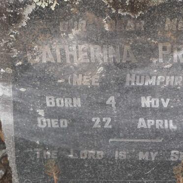 PRINSLOO Catherina nee HUMPHRIES 1863-1934