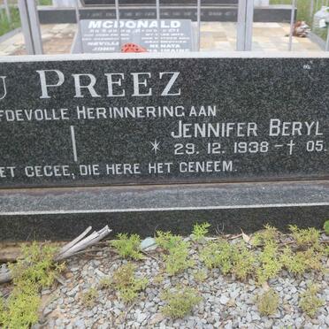PREEZ Van Straaten Nelson, du 1940-1999 &amp; Jennifer Beryl 1938-1995