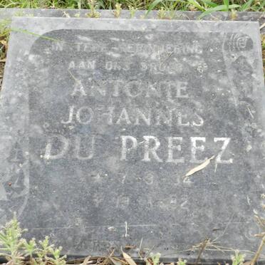 PREEZ Antonie Johannes, du 1934-1982