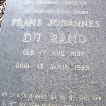 RAND Frans Johannes, du 1932-1985