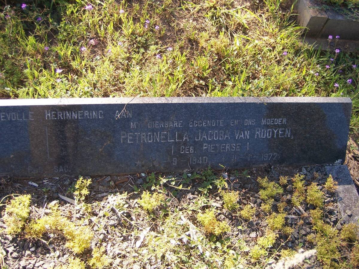 ROOYEN Petronella Jacoba, van nee PIETERSE 1940-1972
