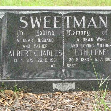 SWEETMAN Albert Charles 1879-1951 &amp; Ethelene 1883-1982