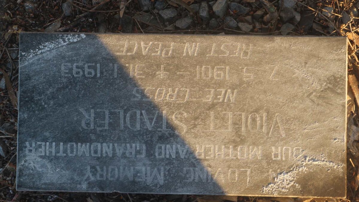 STADLER Violet nee CROSS 1901-1993