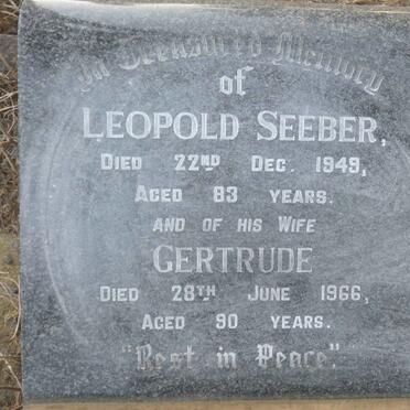 SEEBER Leopold -1949 &amp; Gertrude -1966