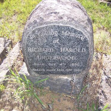 UNDERWOOD Richard Harold 1890-1960