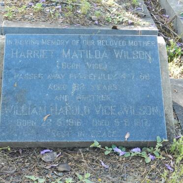 WILSON Harriet Matilda nee VICE -1968 :: WILSON William Harold Vice 1916-1917