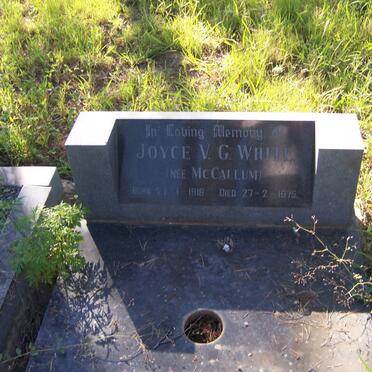 WHITE Joyce V.G. nee McCALLUM 1916-1975