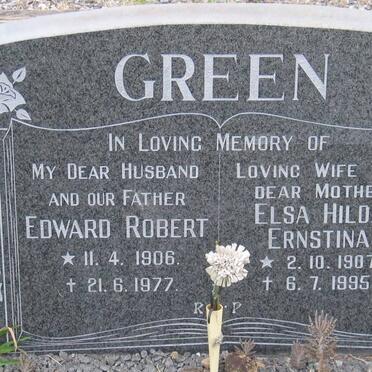GREEN Edward Robert 1906-1977 &amp; Elsa Hilda Ernstina 1907-1995