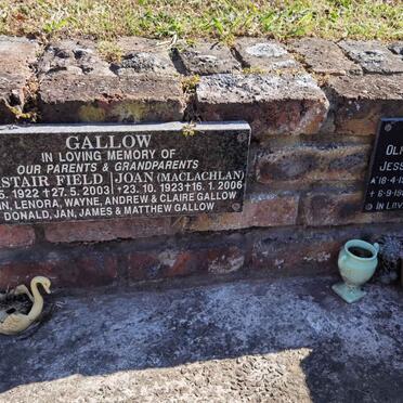 GALLOW Alistair Field 1922-2003 &amp; Joan MACLACHLAN 1923-2006