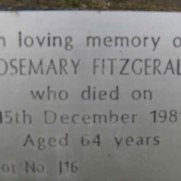 FITZGERALD Rosemany -1981