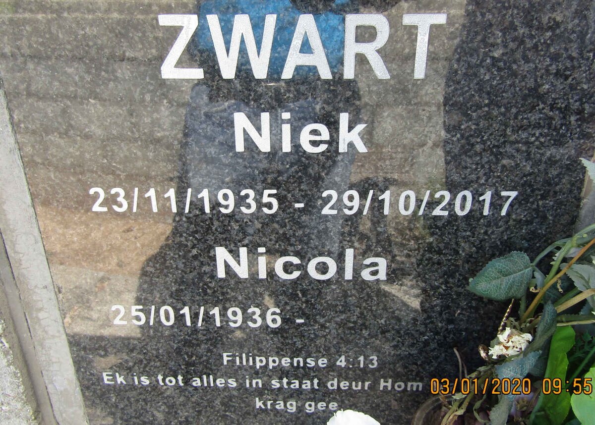 ZWART Niek 1935-2017 &amp; Nicola 1936-