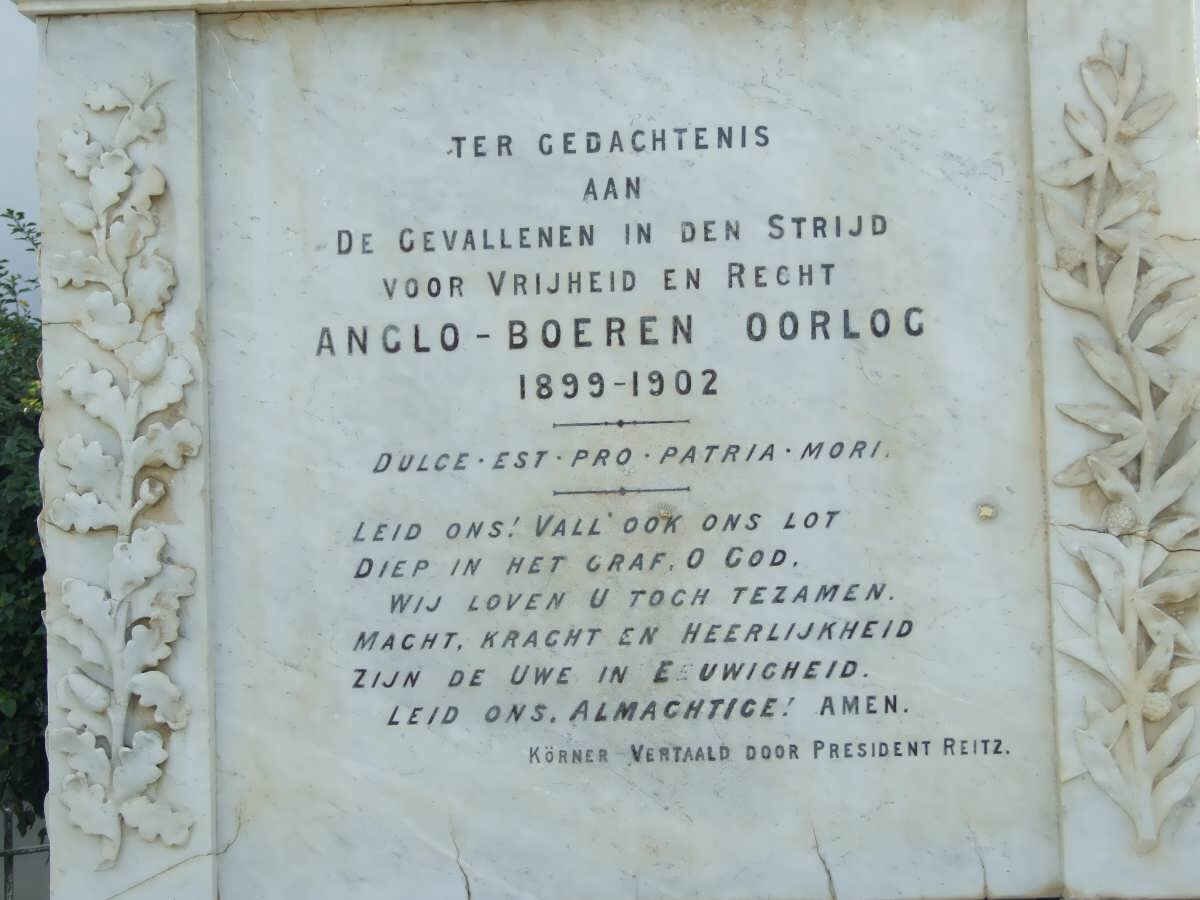 2. Gedenksteen - Anglo Boer War  1899-1920
