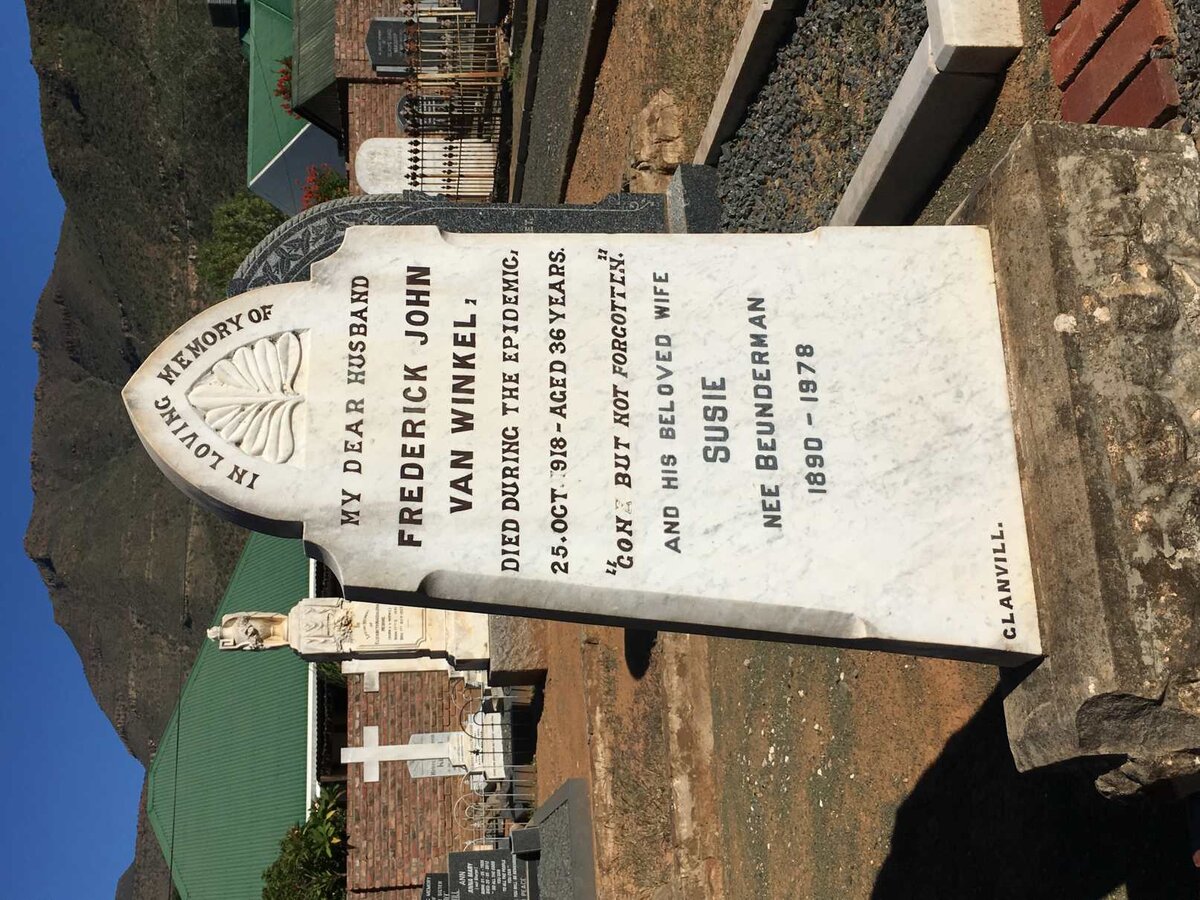 WINKEL Frederick John, van -1918 &amp; Susie BEUNDERMAN