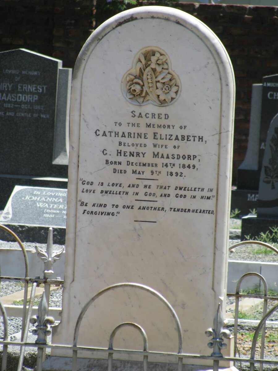 MAASDORP Catharine Elizabeth 1849-1892