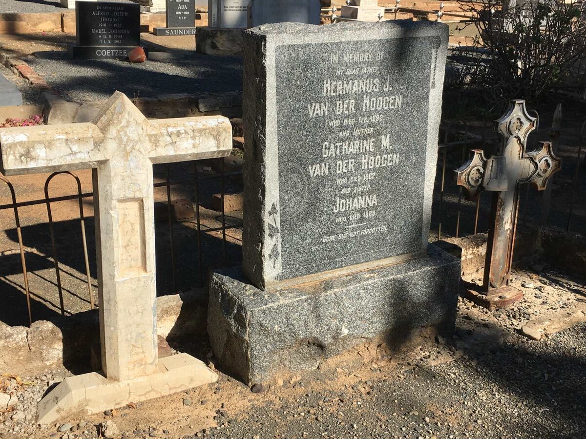HOOGEN Hermanus J, van der -1892 &amp; Catharine M. -1882 :: VAN DER HOOGEN Johanna -1883