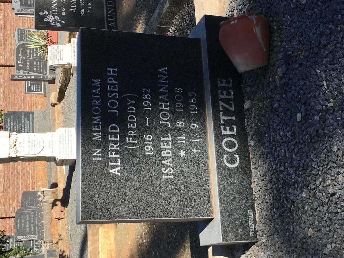 COETZEE Alfred Joseph 1916-1982 &amp; Isabel Johanna 1908-1985
