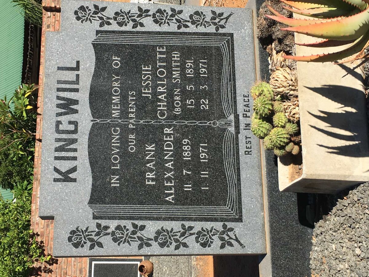 KINGWILL Frank Alexander 1889-1971 &amp; Jessie Charlotte SMITH 1891-1971