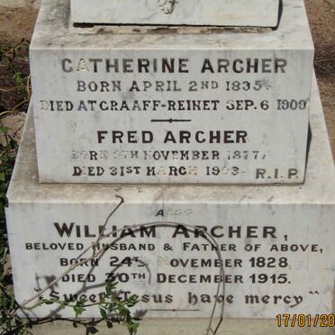 ARCHER William 1828-1915 &amp; Catherine 1835-1909 :: ARCHER Fred 1877-1903