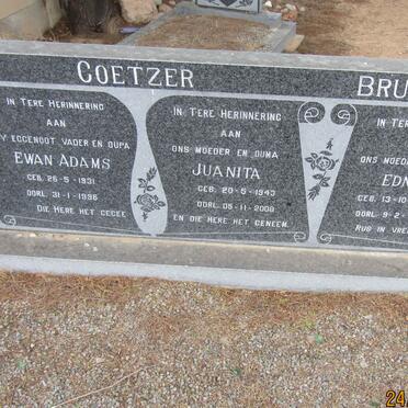 BRUNETTE Edna 1914-1996 :: COETZER Ewan Adams 1931-1996 &amp; Juanita 1943-2008