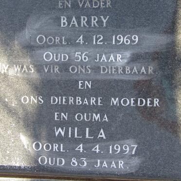 BURGER Barry -1969 &amp; Willa -1997