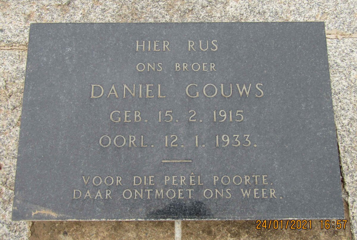 GOUWS Daniel 1915-1933