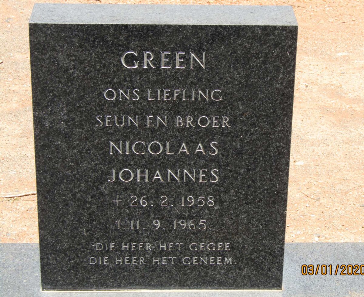 GREEN Nicolaas Johannes 1958-1965