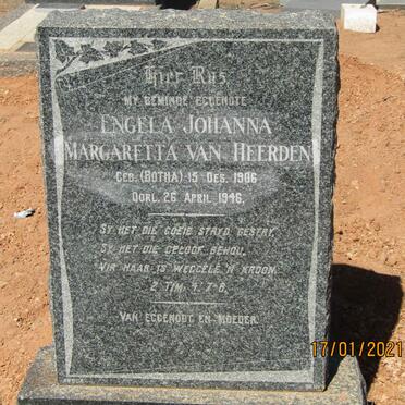 HEERDEN Engela Johanna Margaretta, van nee BOTHA 1906-1946