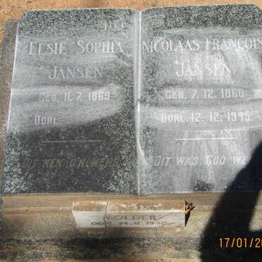 JANSEN Nicolaas Francois 1860-1945 &amp; Elsie Sophia 1869-1950