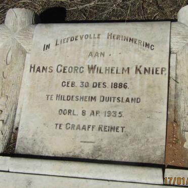 KNIEP Hans Georg Wilhelm 1886-1935