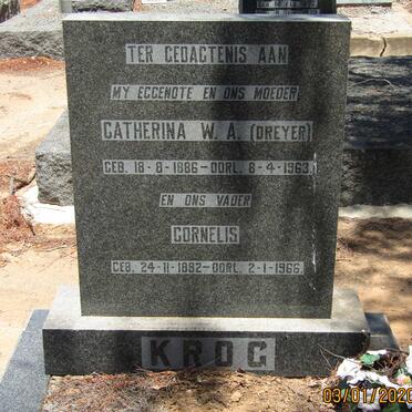 KROG Cornelis 1882-1966 &amp; Catherina W.A. DREYER 1886-1963