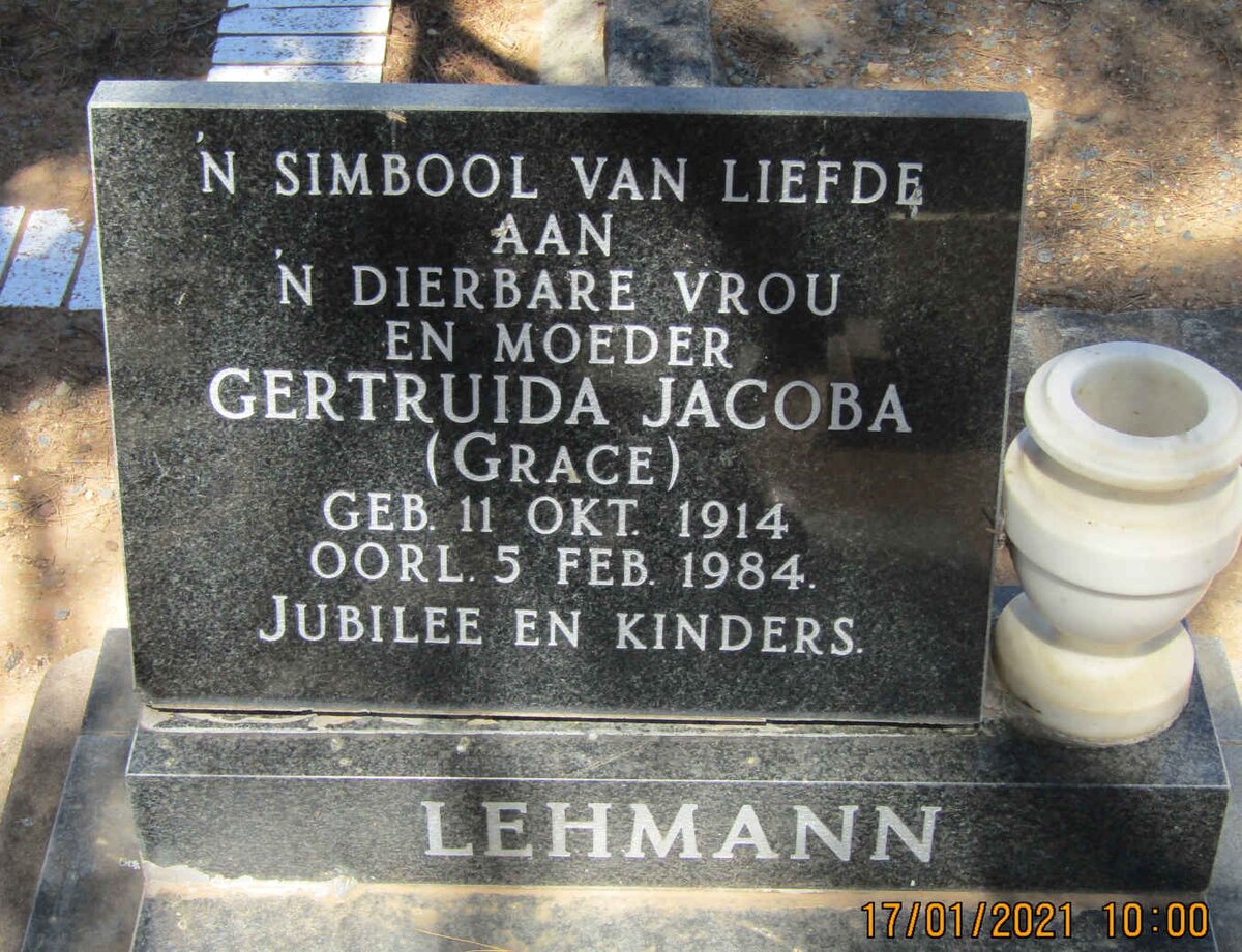 LEHMANN Gertruida Jacoba 1914-1984