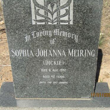MEIRING Sophia Johanna nee DICKIE -1942