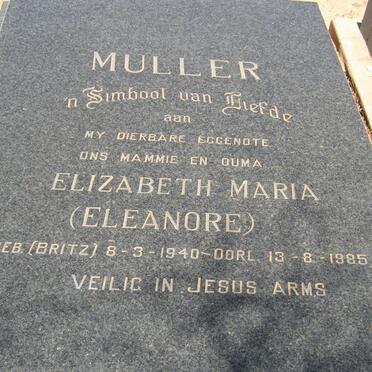 MULLER Elizabeth Maria 1940-1985