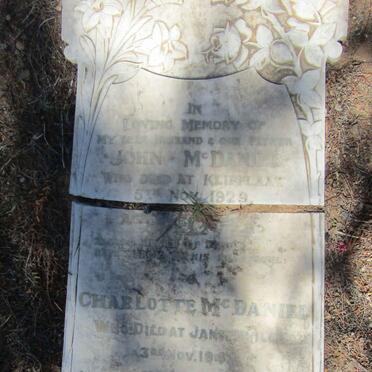 McDANIEL John -1929 &amp; Charlotte -194?