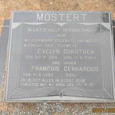 MOSTERT Francois Gerhardus 1959- &amp; Evelyn Dorothea VERWEY 1959-2004