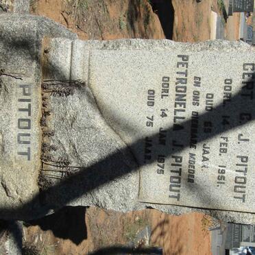 PITOUT Gert C.J. -1951 &amp; Petronella J. -1975