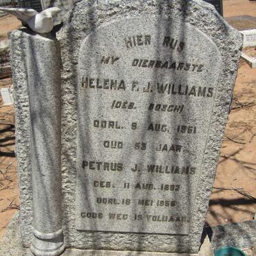 WILLIAMS Petrus J. 1892-1956 &amp; Helena F.J. BOSCH -1951