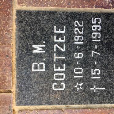 COETZEE B.M. 1922-1995