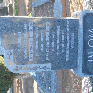 BLOM Johannes D. -1947 &amp; Elizabeth J. KUTER -1970