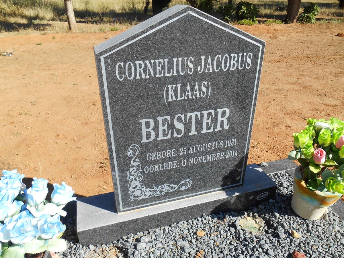 BESTER Cornelius Jacobus 1931-2014