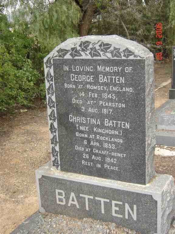 BATTEN George 1845-1917 &amp; Christina  KINCHORN 1853-1942